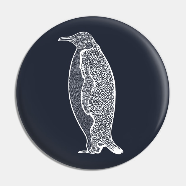 Emperor Penguin Ink Art - on dark colors Pin by Green Paladin