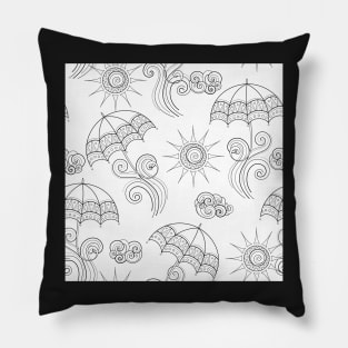 Noncolored Fairytale Weather Forecast Print Pillow