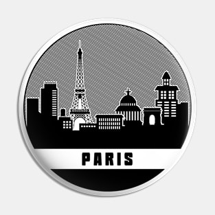 Paris France Skyline Pin