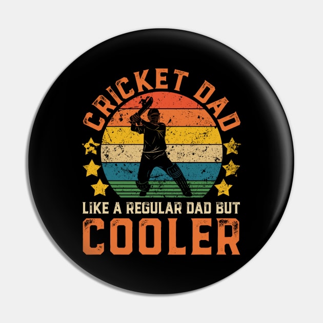 Cricket Dad Funny Vintage Cricket Player Father's Day Gift Pin by Damsin