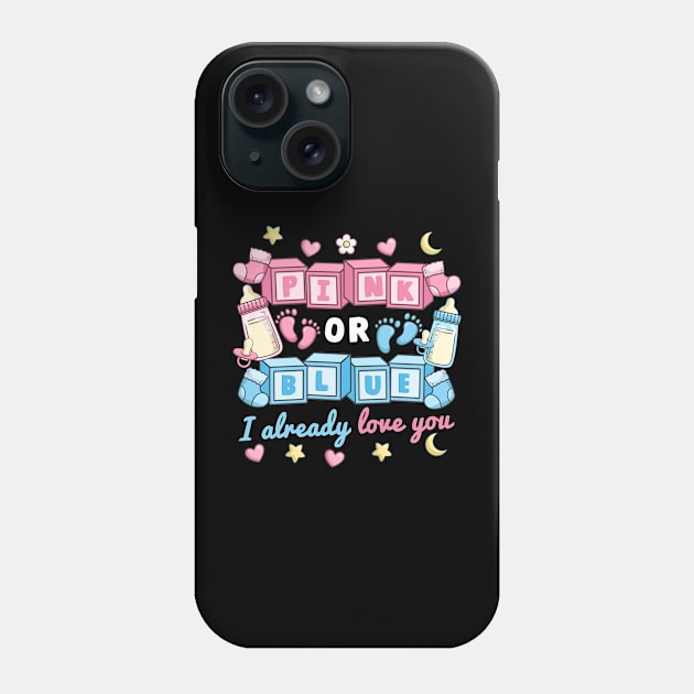 Pink or Blue Gender Reveal Phone Case by KAWAIITEE