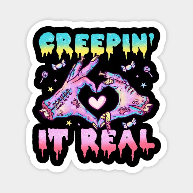 Creepin It Real - Aesthetic Pastel Goth Gift Magnet by biNutz