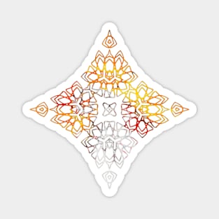 Geometric diamond, orange and white Magnet