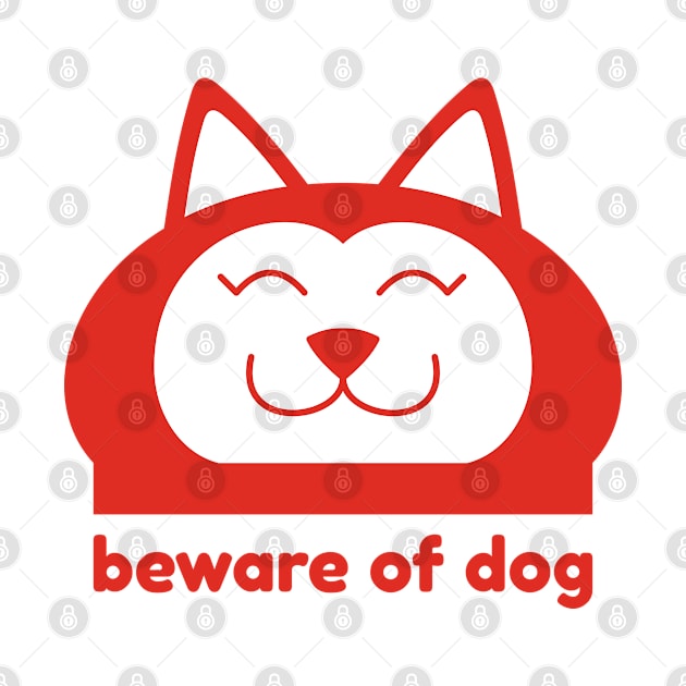 Beware of Dog Sign Vector Illustration by wombatbiscuits