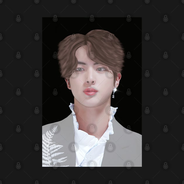 BTS Jin Digital Portrait by Sharlynn Claire