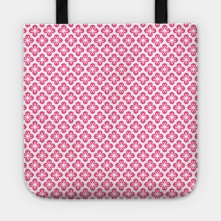 Magenta geometric retro flower pattern Tote