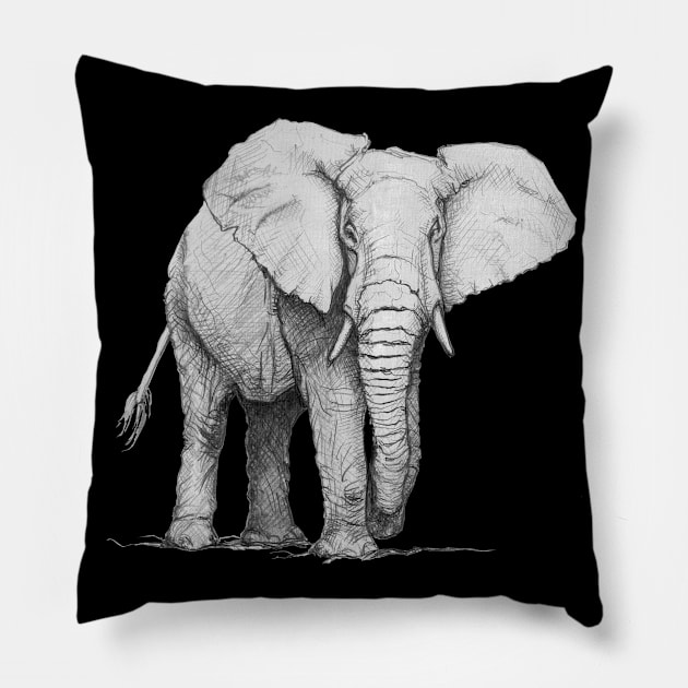 Gray Elephant Pillow by StarsDesigns