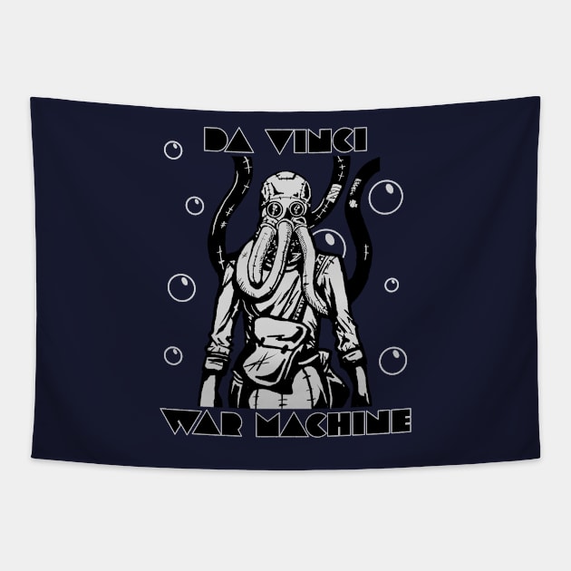 Da Vinci War Machine - Going Deep (The Diver) Tapestry by TheHaloEquation