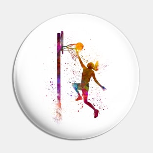 Watercolor basketball player Pin