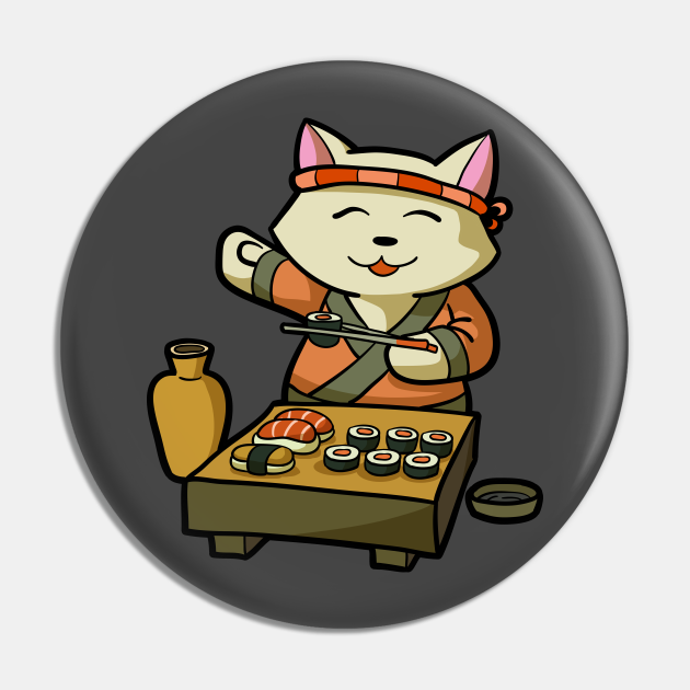 Sushi Master Cat Kawaii Japanese Anime Neko - Cat Newest Kitty Cats Anim - Pin | TeePublic Sushi Master Cat Kawaii Japanese Anime Neko - Cat Newest Kitty Cats Anim - Pin | TeePublic