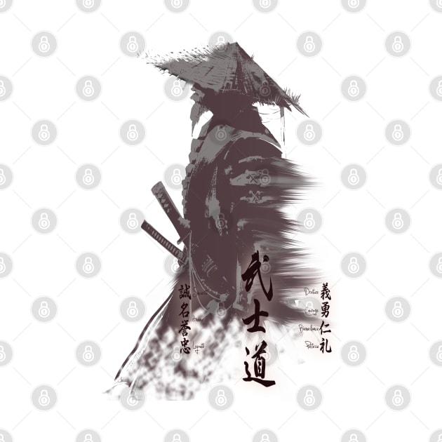 The Samurai Warrior - Anime Art by tatzkirosales-shirt-store