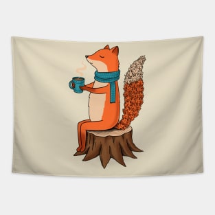 Fox and coffee Tapestry