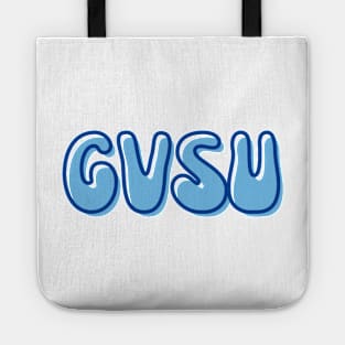 retro groovy gvsu grand valley state university bubble letters Tote