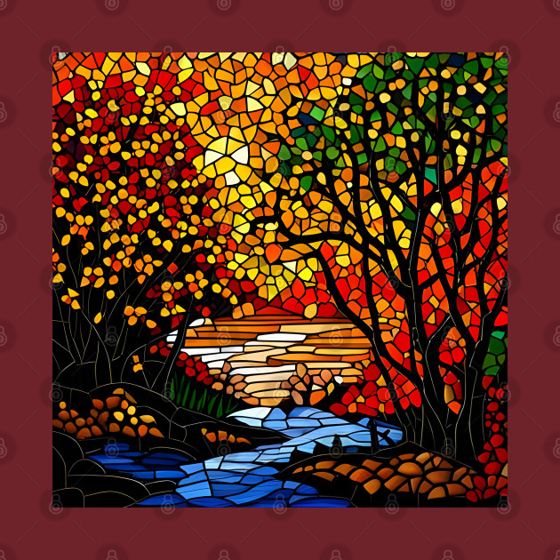 Stained Glass Autumn Foliage by Chance Two Designs