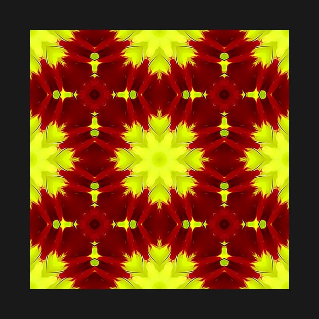 Red Yellow Chysanthemum Pattern Number 8 by BubbleMench