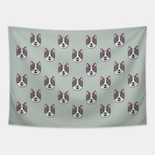 Very cute gray dog - Pattern Tapestry