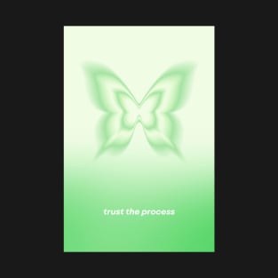 Green Gradient Trust the Process Butterfly Aura T-Shirt