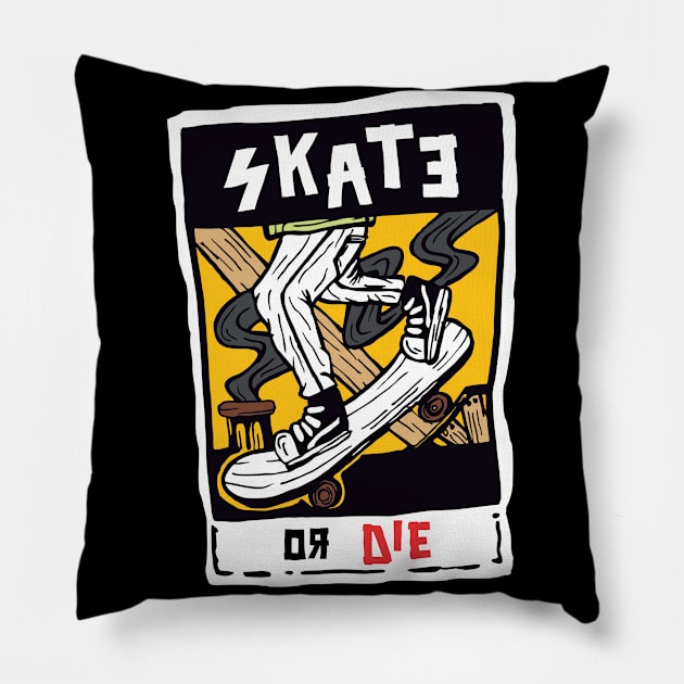 skateboard artworks Pillow by YOUTH WORKS