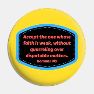 Bible Verse Romans 14:1 Pin