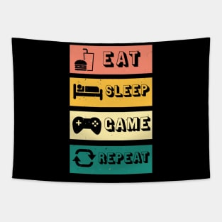 Gaming Vintage Retro Gamer Eat Sleep Game Tapestry