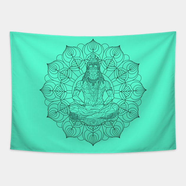 Lord Shiva Mandala Tapestry by gastaocared