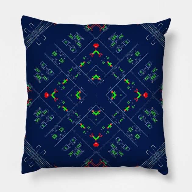 Aviation Pilot Cockpit Display Pattern Pillow by FasBytes