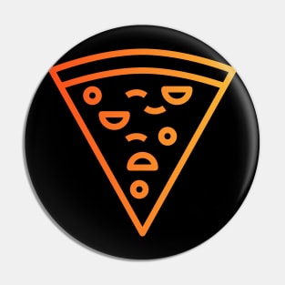 Neon Orange Pizza Slice Pin