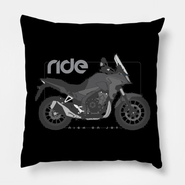 Ride cb500x black bw Pillow by NighOnJoy
