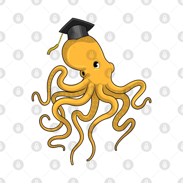 Octopus as Student with Diploma by Markus Schnabel