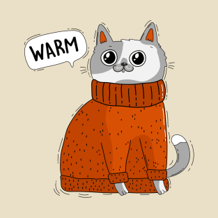 Cat in a warm sweater. T-Shirt
