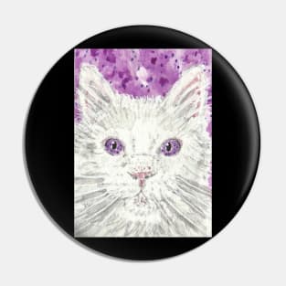 Purple eyed  cutie cat Pin