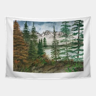 Landscape mountains painting Tapestry