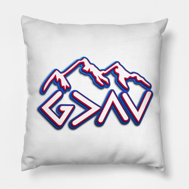 God is Greater Than The Highs and Lows, Christian, Faith, Bible Verse, Patriotic Pillow by ChristianLifeApparel