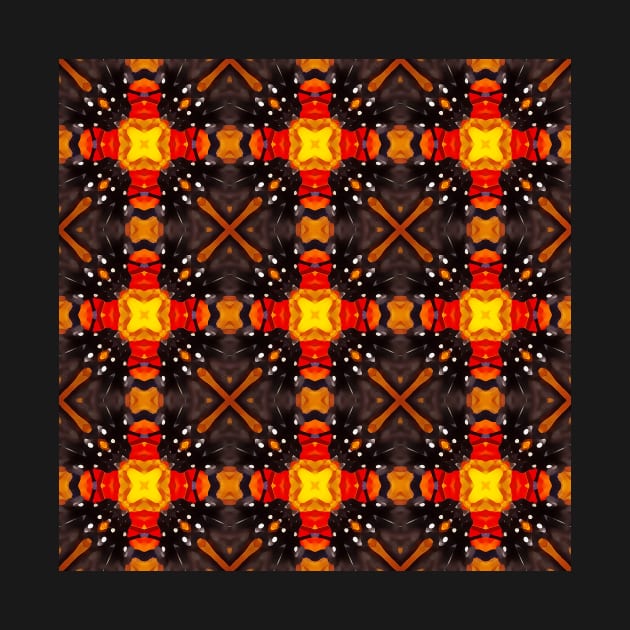 Orange and Black Aesthetic Pattern 17 by BubbleMench