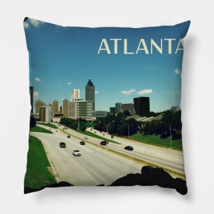 Cool photography of Atlanta Georgia skyline blue sky USA city break Pillow