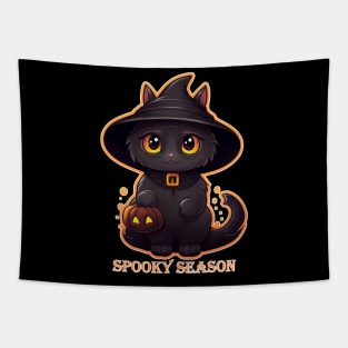 Spooky Season Halloween Kitty Cat Tapestry