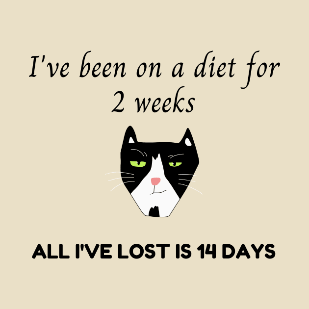 Funny Diet Cat Shirt,  Grumpy Person TShirt, Fun T-Shirt,  2 Weeks Top, Not Losing Weight Tee, Diet by Coffee Conceptions