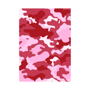 Pink White Red Camouflage Pattern T-Shirt