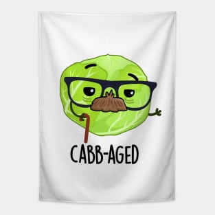 Cabb-aged Funny Old Veggie Cabbage Pun Tapestry