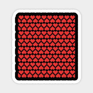 Seamless Pattern of Red Pixel Hearts Magnet