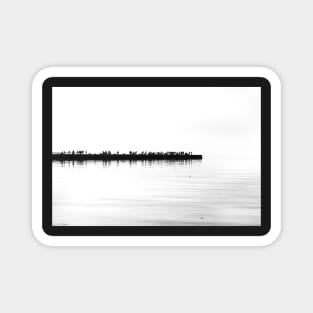 Black and White pier on the Adriatic sea in Italy Magnet