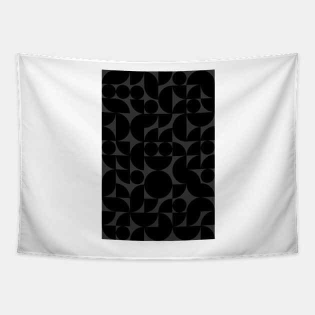 Black Colored Geometric Pattern - Shapes #10 Tapestry by Trendy-Now