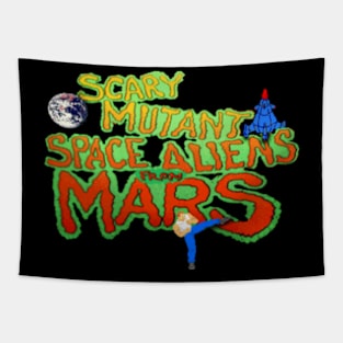 Scary Mutant Space Aliens from Mars Tapestry