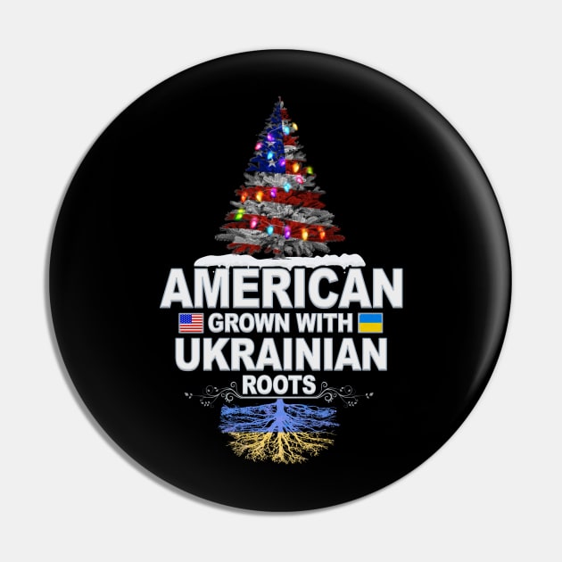 Christmas Tree  American Grown With Ukrainian Roots - Gift for Ukrainian From Ukraine Pin by Country Flags