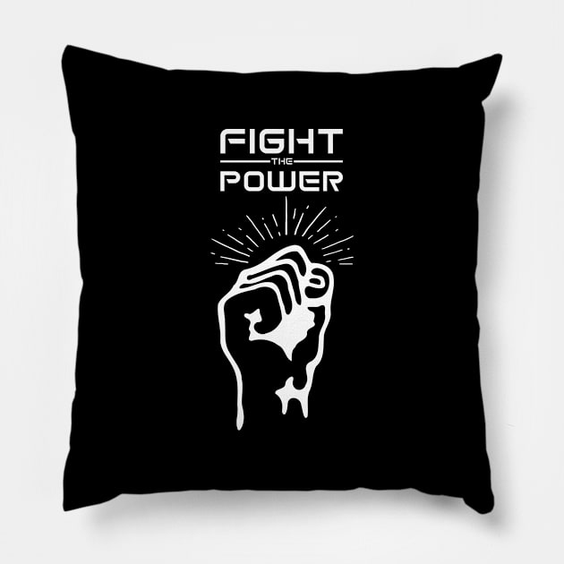 Black - Fight The Power Pillow by Black Pumpkin