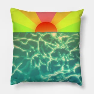 The sun and the sea - sun rise colors Pillow