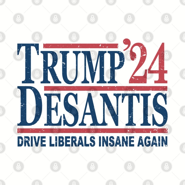 Vintage Donald Trump Ron DeSantis 2024 by Etopix