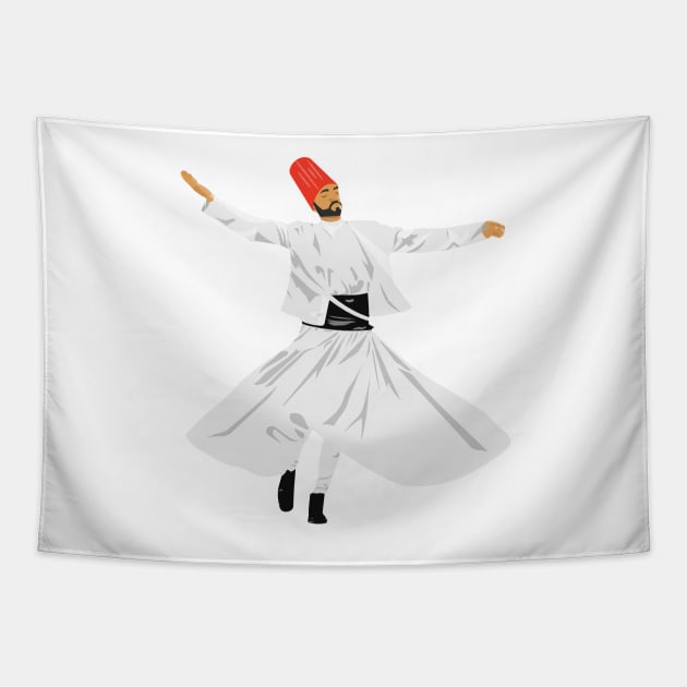 Sufi Dervish Whirling Art Tapestry by boholoc0
