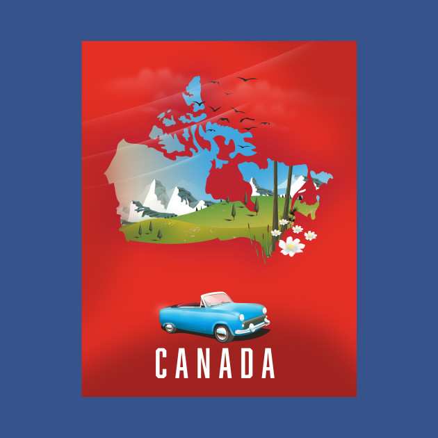 Discover Canada Travel Map - Canada - T-Shirt