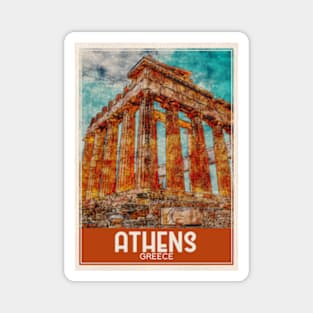 Travel Art Athens Greece Magnet